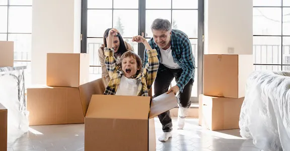 Home buyer family moving
